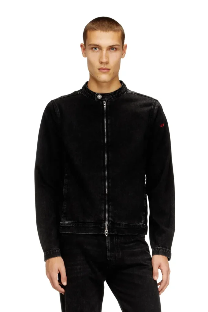 d-glory Moto jacket in clean-wash denim d-glory Moto jacket in clean-wash denim