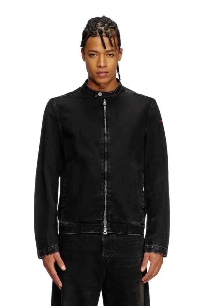 d-glory Moto jacket in clean-wash denim d-glory Moto jacket in clean-wash denim