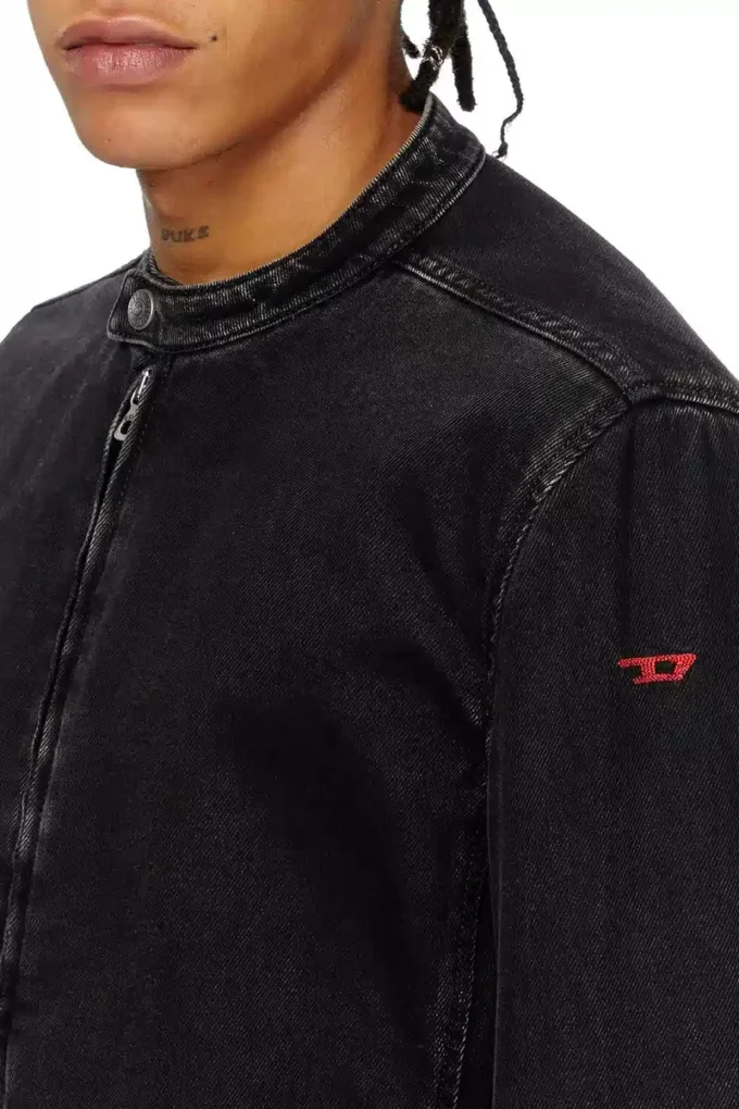 d-glory Moto jacket in clean-wash denim d-glory Moto jacket in clean-wash denim