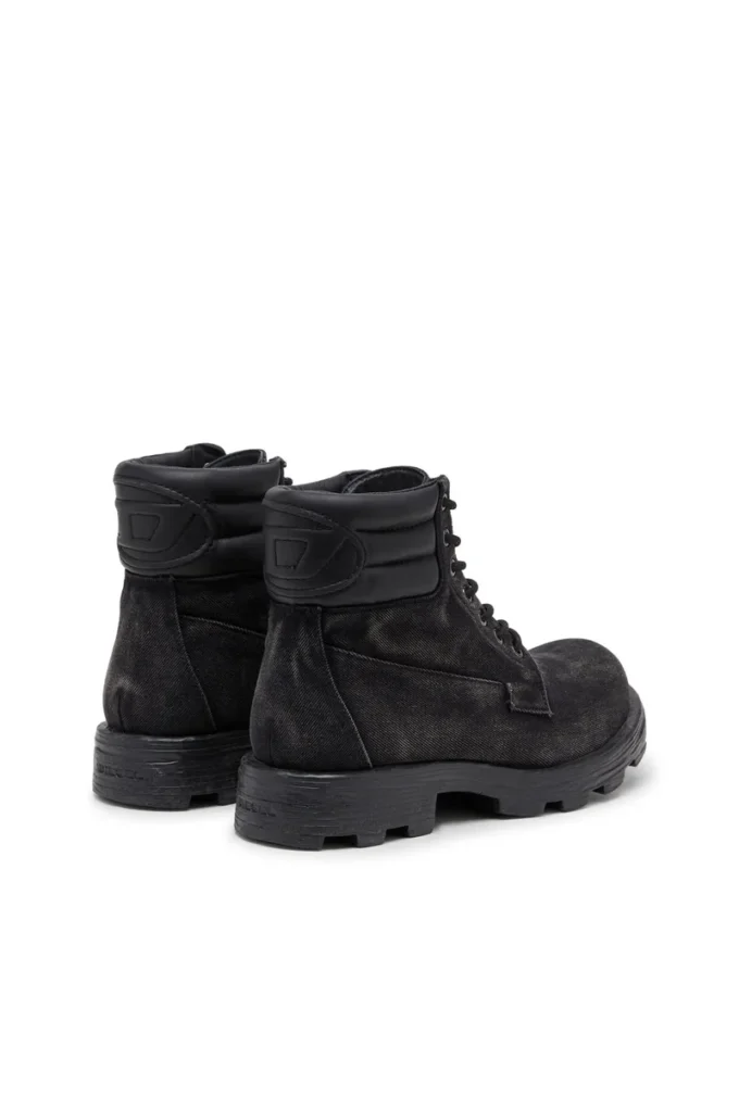 d-hammer lace up D-Hammer-Combat boots in denim and leather d-hammer lace up D-Hammer-Combat boots in denim and leather