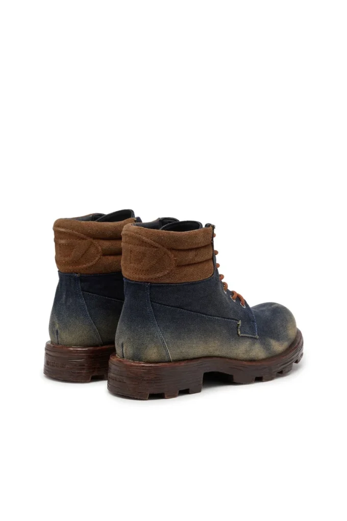 d-hammer lace up D-Hammer-Combat boots in denim and suede d-hammer lace up D-Hammer-Combat boots in denim and suede