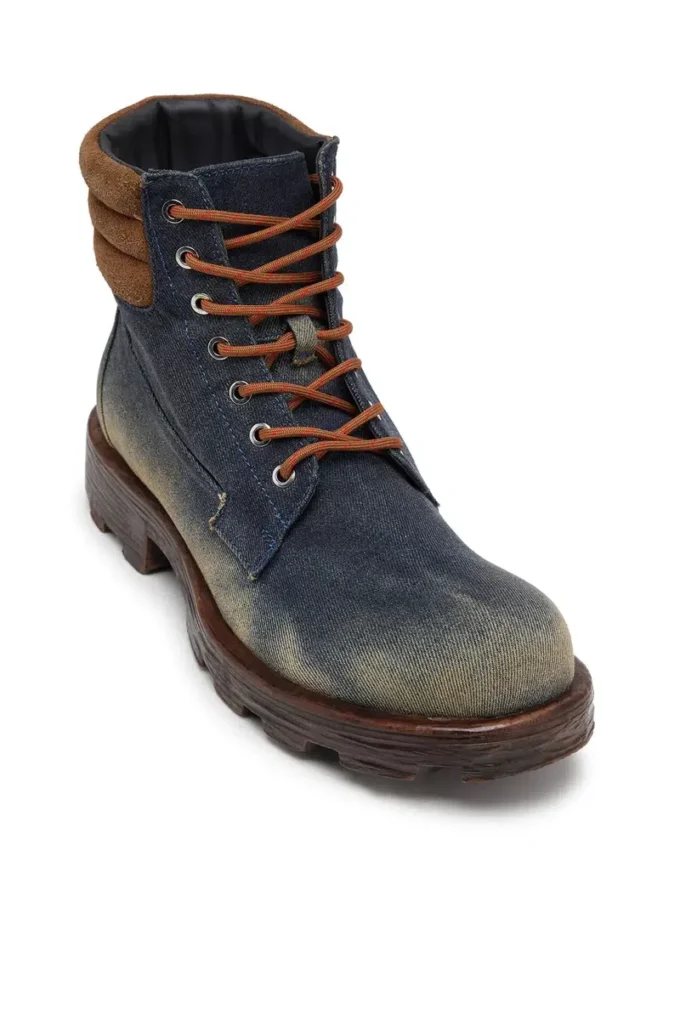 d-hammer lace up D-Hammer-Combat boots in denim and suede d-hammer lace up D-Hammer-Combat boots in denim and suede