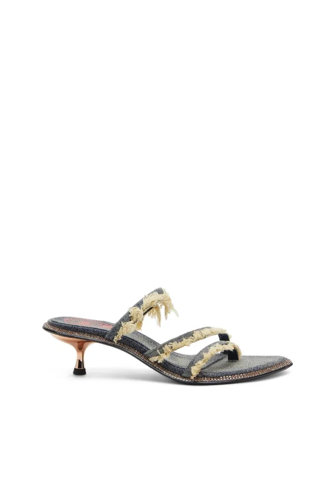 d-havanna kittie D-Havanna Kittie-Frayed-denim mules with crystals d-havanna kittie D-Havanna Kittie-Frayed-denim mules with crystals