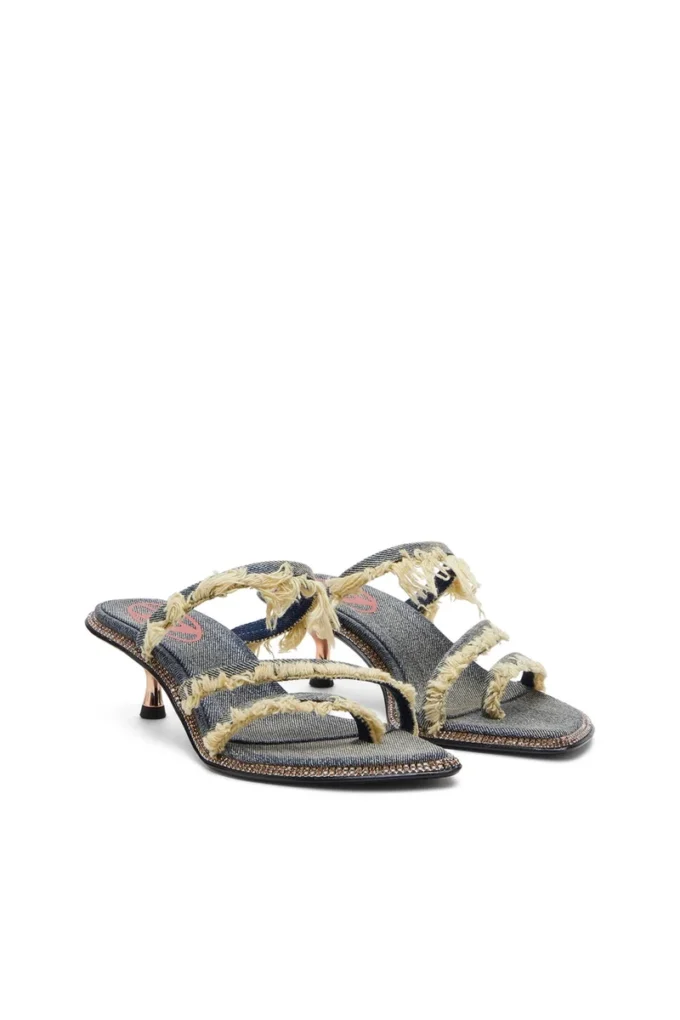 d-havanna kittie D-Havanna Kittie-Frayed-denim mules with crystals d-havanna kittie D-Havanna Kittie-Frayed-denim mules with crystals