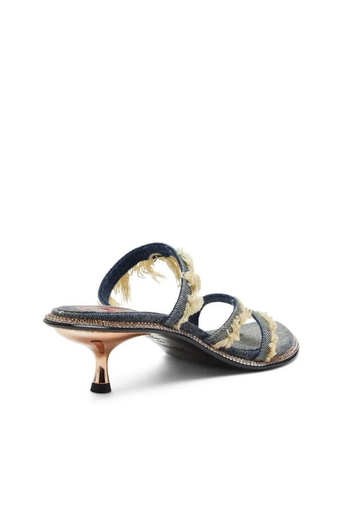 d-havanna kittie D-Havanna Kittie-Frayed-denim mules with crystals d-havanna kittie D-Havanna Kittie-Frayed-denim mules with crystals