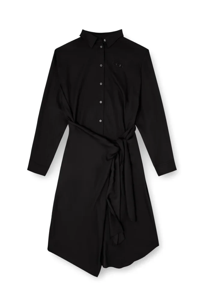 d-iletta-s1 Midi shirt dress with twisted detail d-iletta-s1 Midi shirt dress with twisted detail