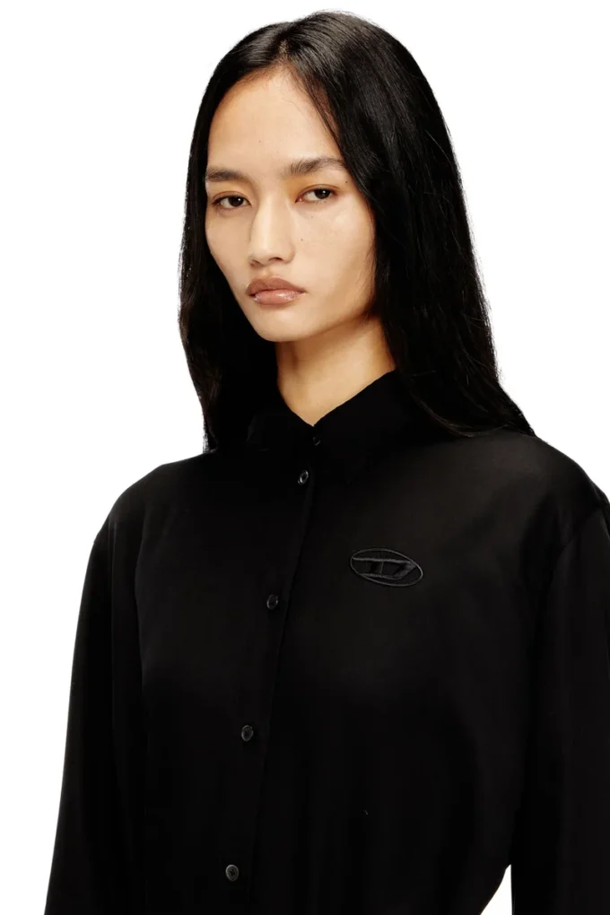 d-iletta-s1 Midi shirt dress with twisted detail d-iletta-s1 Midi shirt dress with twisted detail
