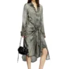 d-iletta Wrap dress in denim-look viscose