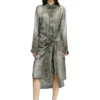 d-iletta Wrap dress in denim-look viscose
