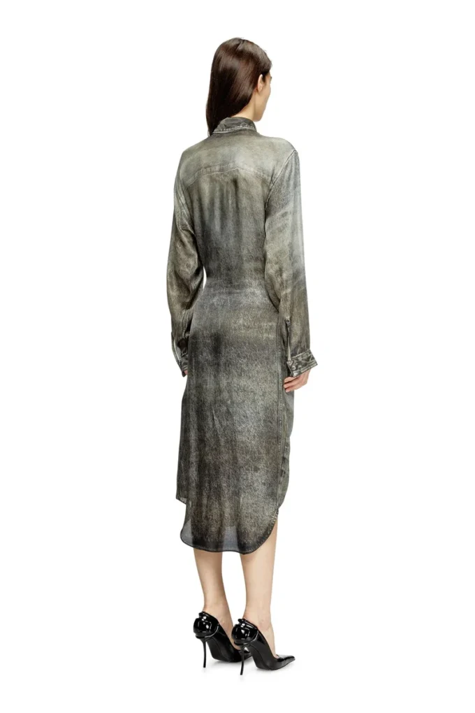 d-iletta Wrap dress in denim-look viscose