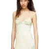 d-inlay Nylon mini dress with Heraldic print