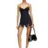 d-inlay-r1 Nylon mini dress with tulle insert