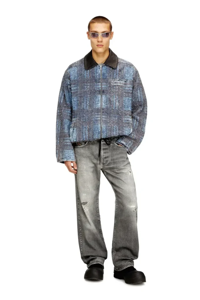 d-ivar-s1 Jacket in graphic bouclé denim d-ivar-s1 Jacket in graphic bouclé denim