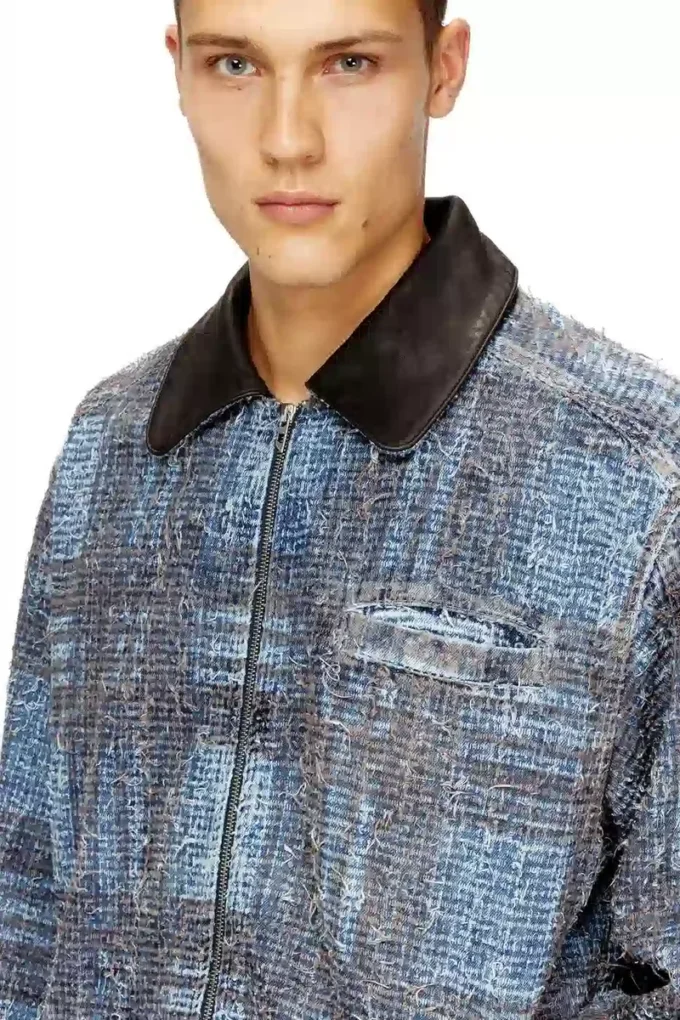 d-ivar-s1 Jacket in graphic bouclé denim d-ivar-s1 Jacket in graphic bouclé denim