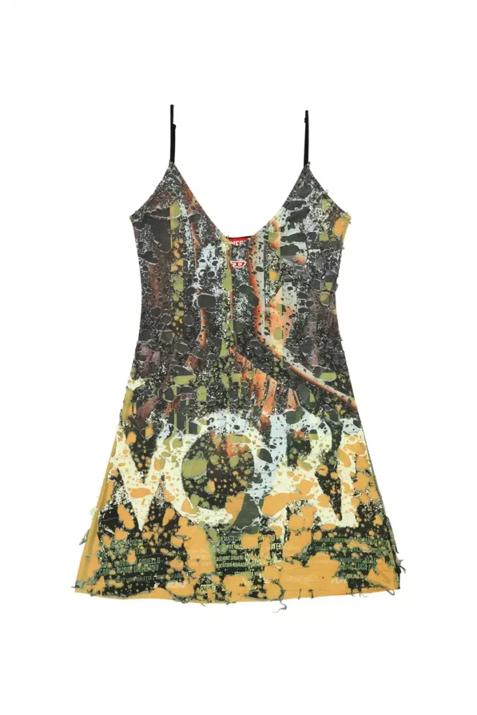 d-jena-dev Short destroyed dress with poster print d-jena-dev Short destroyed dress with poster print