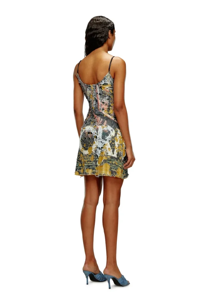 d-jena-dev Short destroyed dress with poster print d-jena-dev Short destroyed dress with poster print