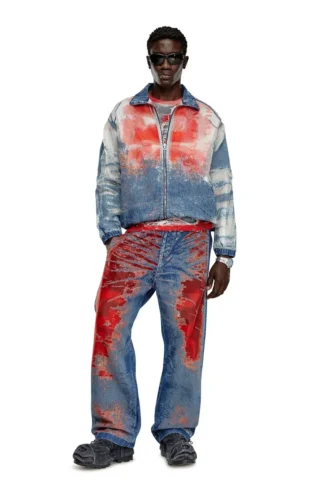 d-krap-fse Jacket in devoré denim with logo