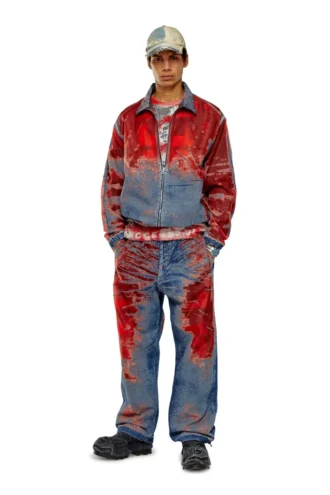 d-krap-fse Jacket in devoré denim with logo