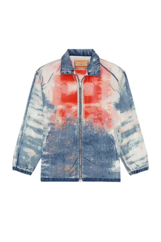 d-krap-fse Jacket in devoré denim with logo