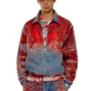 d-krap-fse Jacket in devoré denim with logo d-krap-fse Jacket in devoré denim with logo