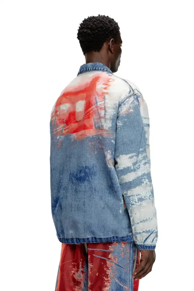 d-krap-fse Jacket in devoré denim with logo