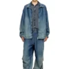 d-krap-s6 Zipped jacket in fluid denim d-krap-s6 Zipped jacket in fluid denim