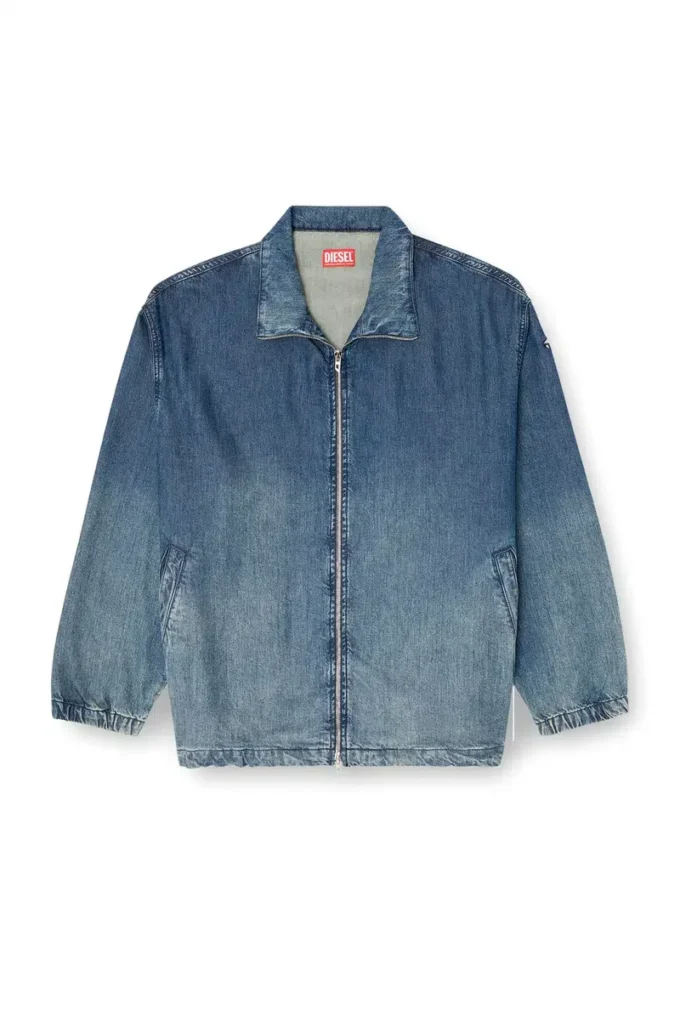 d-krap-s6 Zipped jacket in fluid denim d-krap-s6 Zipped jacket in fluid denim