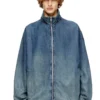 d-krap-s6 Zipped jacket in fluid denim d-krap-s6 Zipped jacket in fluid denim