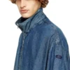 d-krap-s6 Zipped jacket in fluid denim d-krap-s6 Zipped jacket in fluid denim
