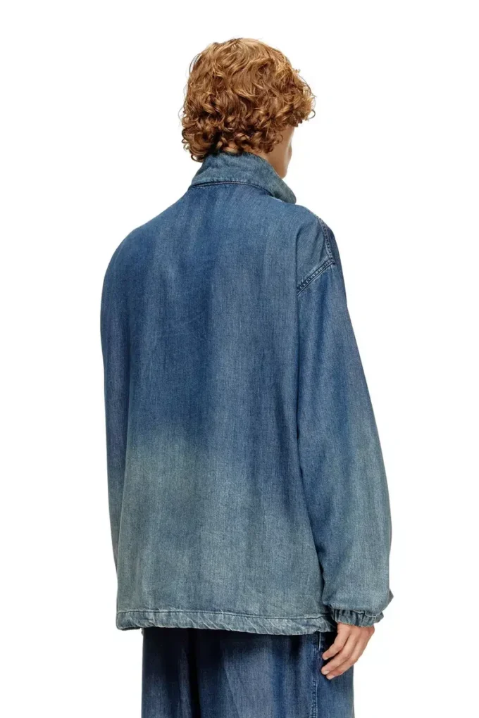 d-krap-s6 Zipped jacket in fluid denim d-krap-s6 Zipped jacket in fluid denim