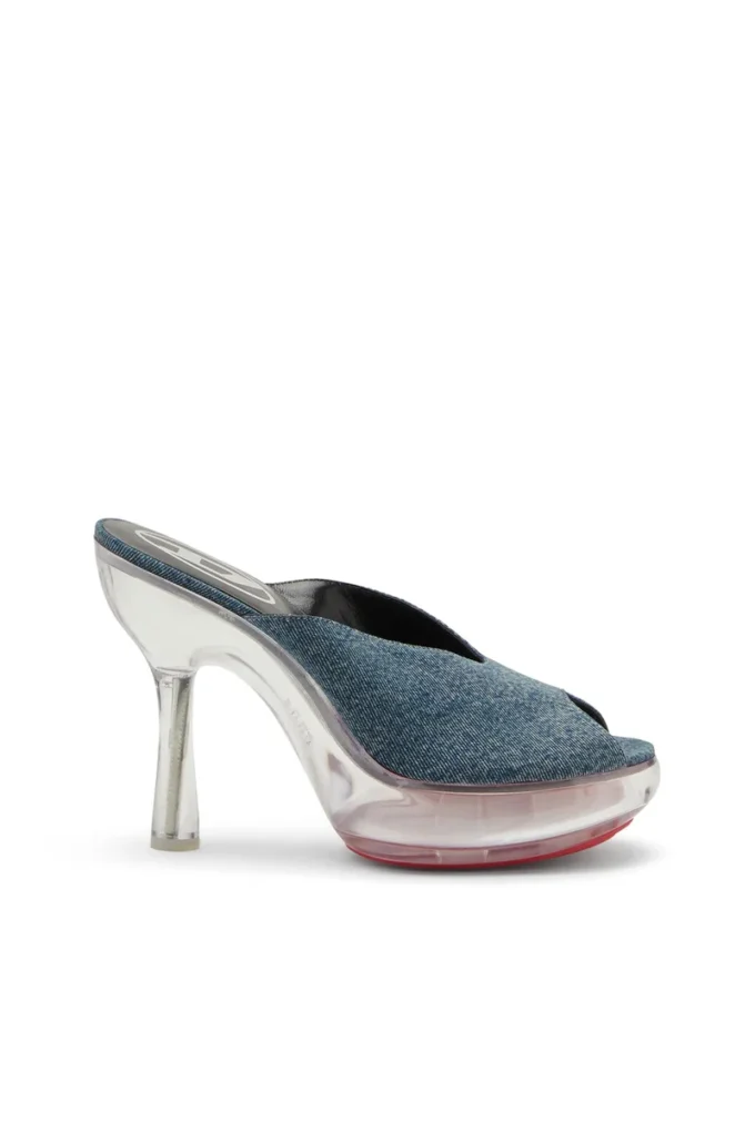 d-lake platform sdl D-Lake-Platform mules in denim and plexiglass d-lake platform sdl D-Lake-Platform mules in denim and plexiglass