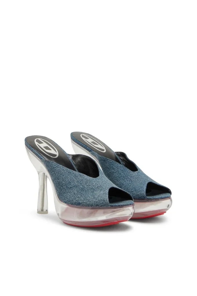 d-lake platform sdl D-Lake-Platform mules in denim and plexiglass d-lake platform sdl D-Lake-Platform mules in denim and plexiglass