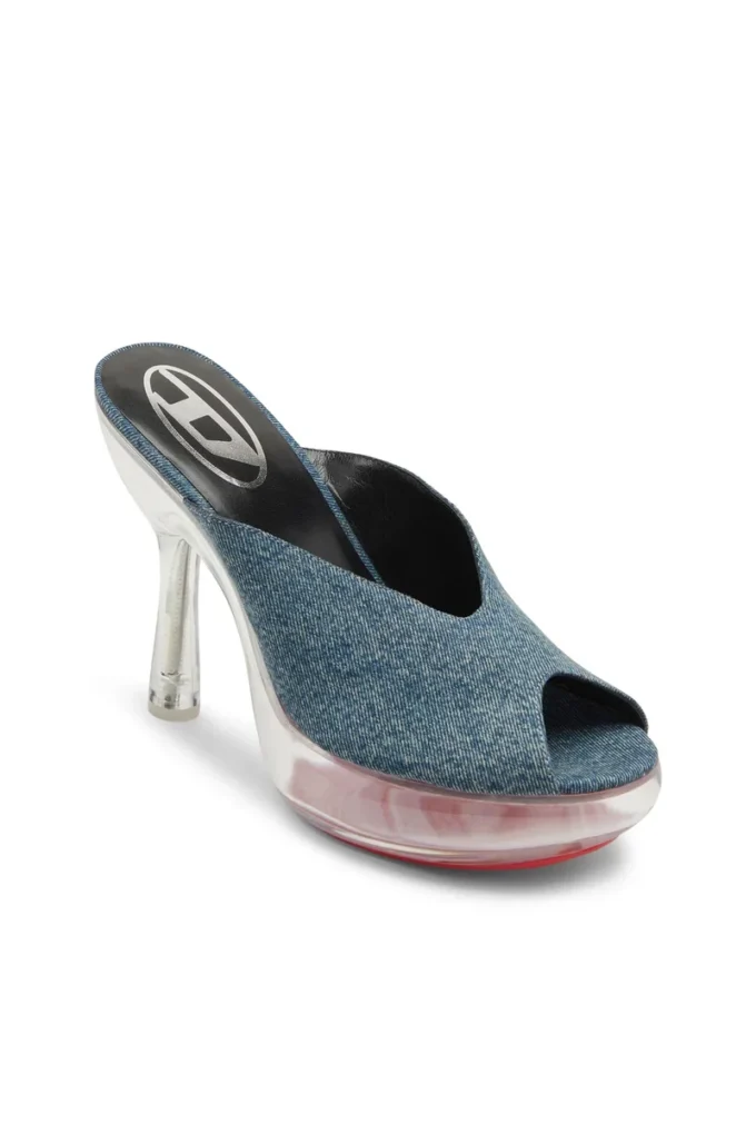 d-lake platform sdl D-Lake-Platform mules in denim and plexiglass d-lake platform sdl D-Lake-Platform mules in denim and plexiglass