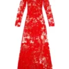 d-lea Long devoré dress in tulle and jersey d-lea Long devoré dress in tulle and jersey