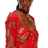 d-lea Long devoré dress in tulle and jersey d-lea Long devoré dress in tulle and jersey