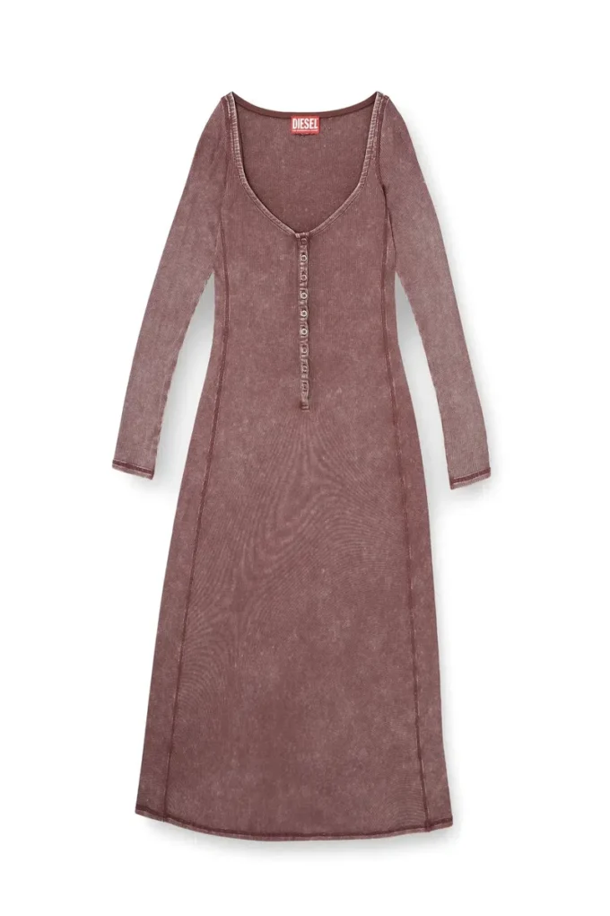 d-ley Midi dress in faded ribbed jersey d-ley Midi dress in faded ribbed jersey