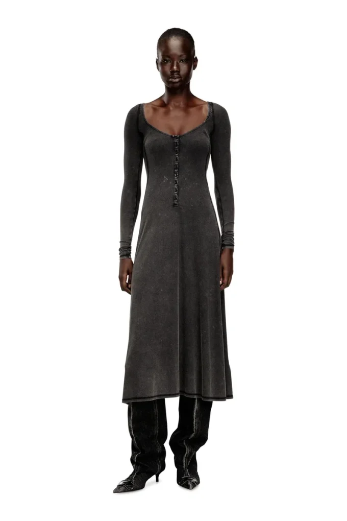 d-ley Midi dress in faded ribbed jersey d-ley Midi dress in faded ribbed jersey