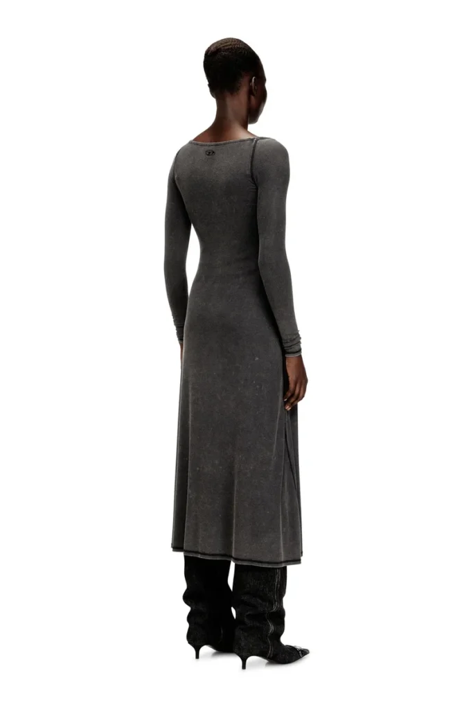 d-ley Midi dress in faded ribbed jersey d-ley Midi dress in faded ribbed jersey