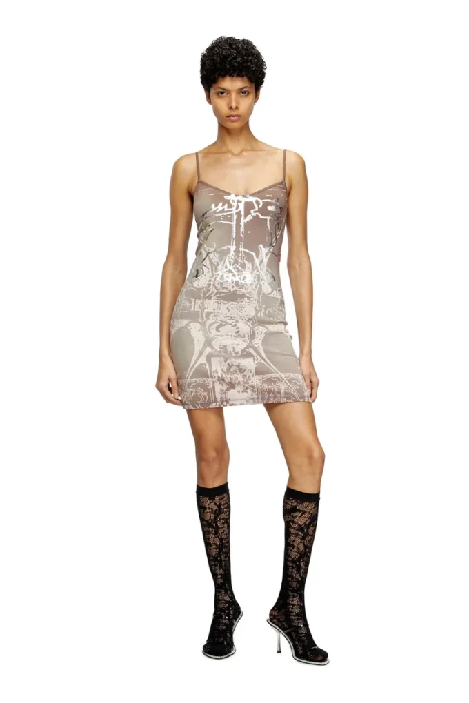 d-longy Mini dress with foil print