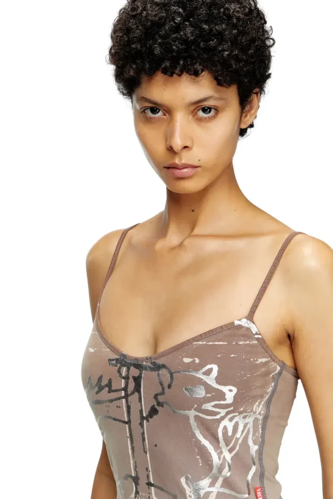 d-longy Mini dress with foil print