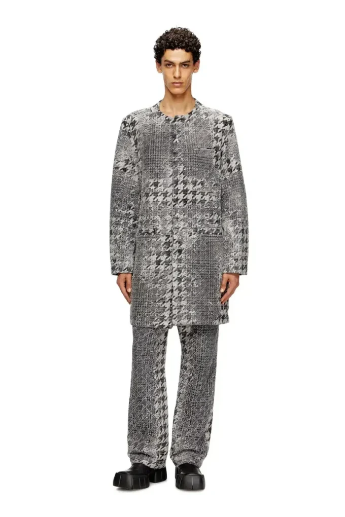 d-lot-fsh Coat in Prince of Wales jacquard denim d-lot-fsh Coat in Prince of Wales jacquard denim