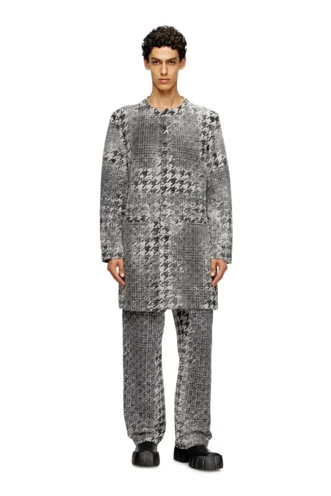 d-lot-fsh Coat in Prince of Wales jacquard denim d-lot-fsh Coat in Prince of Wales jacquard denim