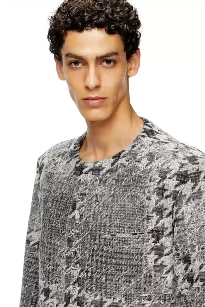 d-lot-fsh Coat in Prince of Wales jacquard denim d-lot-fsh Coat in Prince of Wales jacquard denim