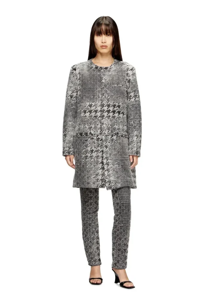 d-lot-fsh Coat in Prince of Wales jacquard denim d-lot-fsh Coat in Prince of Wales jacquard denim
