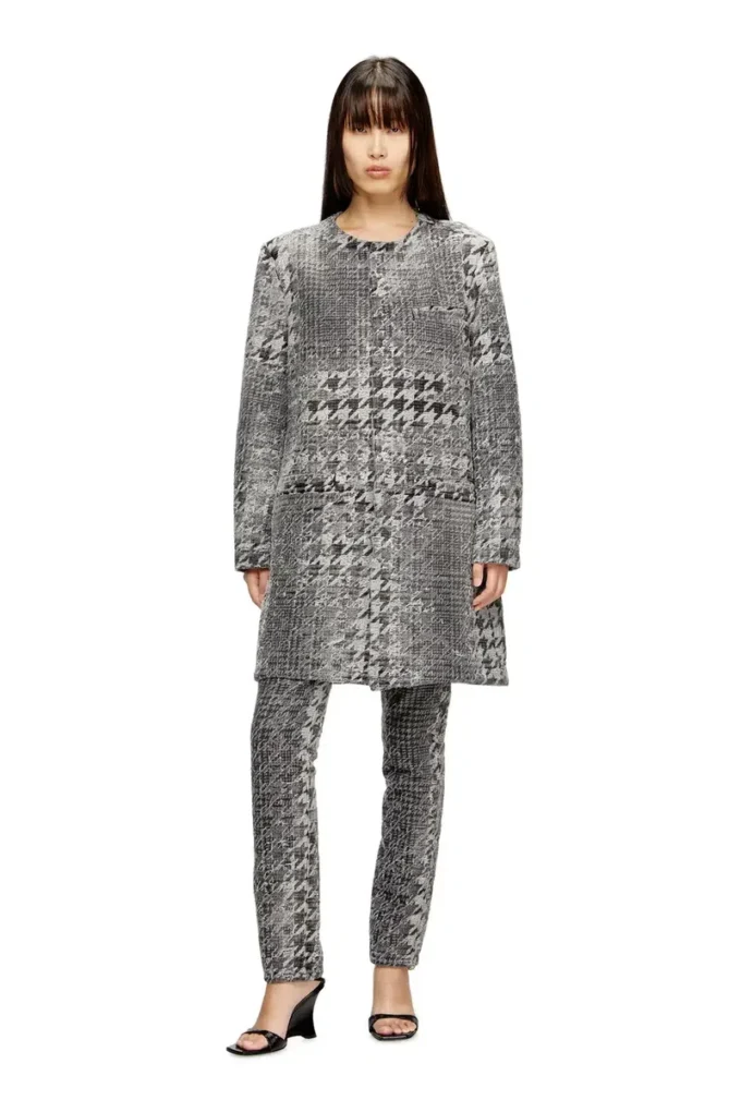 d-lot-fsh Coat in Prince of Wales jacquard denim d-lot-fsh Coat in Prince of Wales jacquard denim