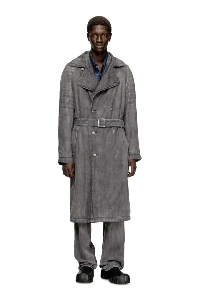 d-matthew-s Trench coat in patterned denim d-matthew-s Trench coat in patterned denim