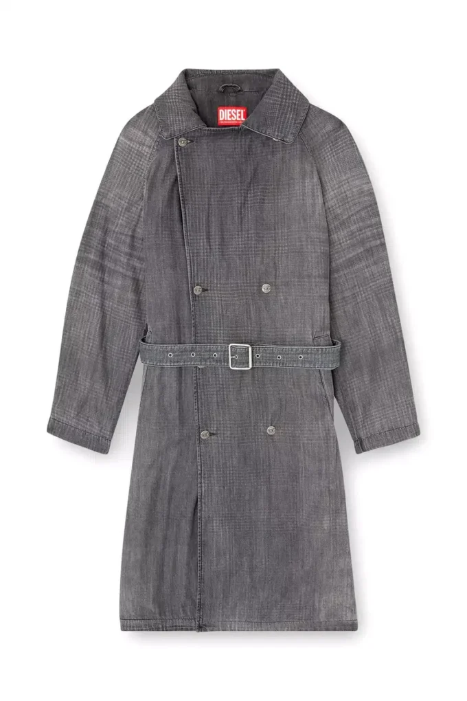 d-matthew-s Trench coat in patterned denim d-matthew-s Trench coat in patterned denim