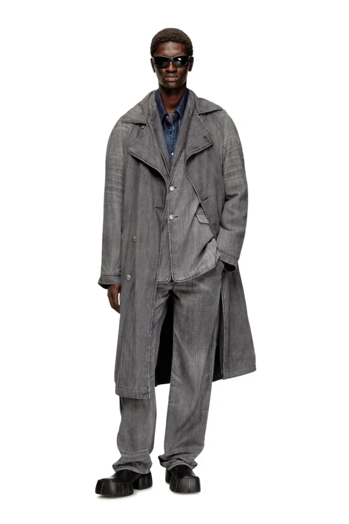 d-matthew-s Trench coat in patterned denim d-matthew-s Trench coat in patterned denim