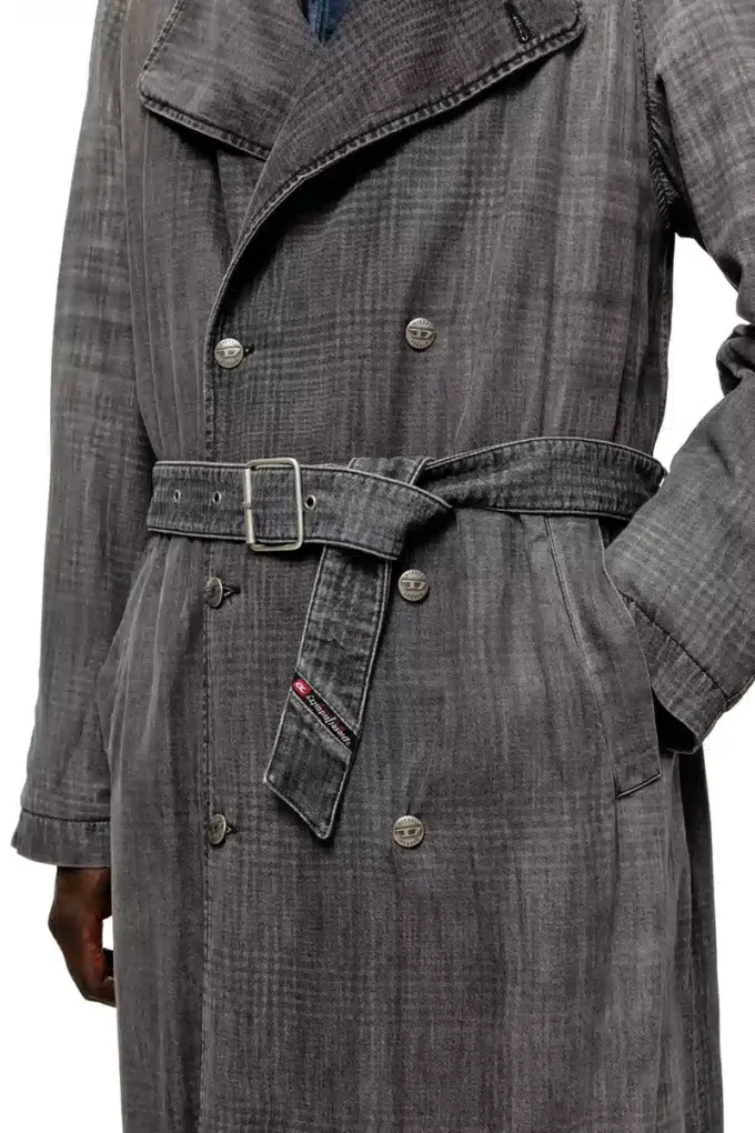 d-matthew-s Trench coat in patterned denim d-matthew-s Trench coat in patterned denim