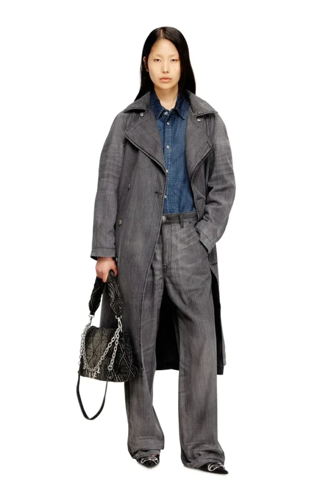 d-matthew-s Trench coat in patterned denim d-matthew-s Trench coat in patterned denim